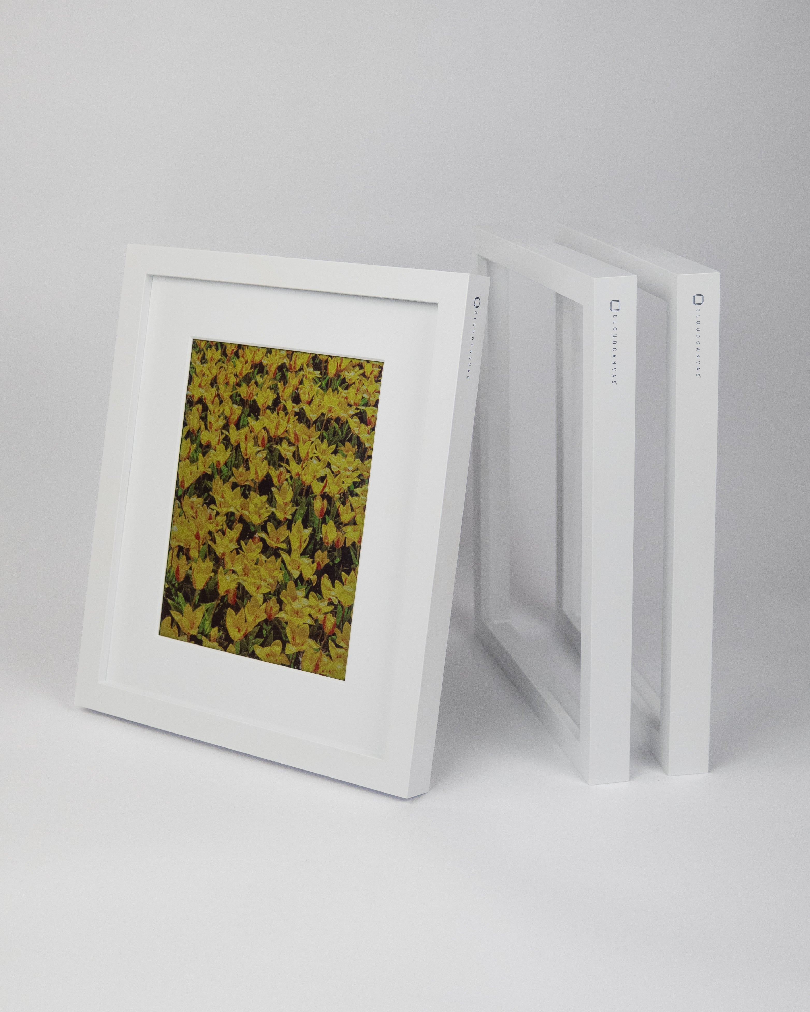 Three white Cloud Canvas frames displayed together #white #3_canvas_bundle